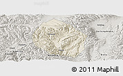Shaded Relief Panoramic Map of Nyemo, semi-desaturated