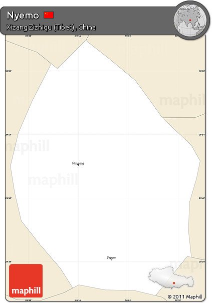 Classic Style Simple Map of Nyemo