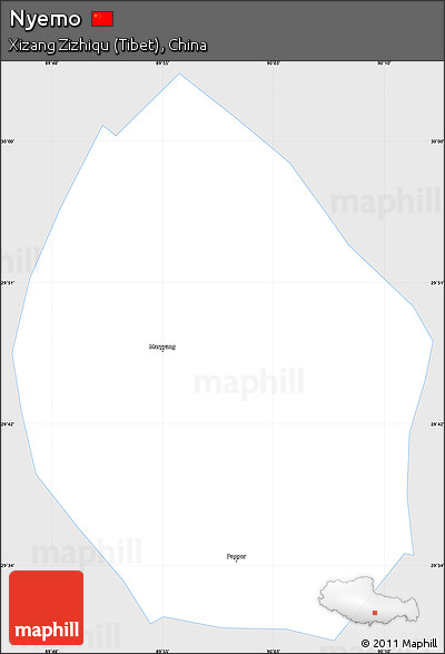 Silver Style Simple Map of Nyemo, single color outside