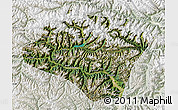 Satellite Map of Nyingchi, lighten