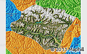 Satellite Map of Nyingchi, political outside