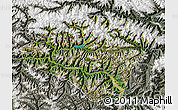 Satellite Map of Nyingchi, semi-desaturated