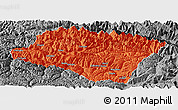 Political Panoramic Map of Nyingchi, desaturated