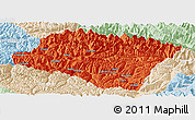 Political Panoramic Map of Nyingchi, lighten