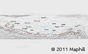 Physical Panoramic Map of Xizang Zizhiqu (Tibet), lighten, desaturated