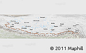 Physical Panoramic Map of Xizang Zizhiqu (Tibet), lighten, semi-desaturated