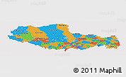 Political Panoramic Map of Xizang Zizhiqu (Tibet), single color outside