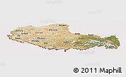 Satellite Panoramic Map of Xizang Zizhiqu (Tibet), cropped outside