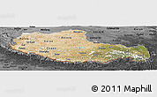 Satellite Panoramic Map of Xizang Zizhiqu (Tibet), darken, desaturated