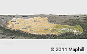 Satellite Panoramic Map of Xizang Zizhiqu (Tibet), darken, semi-desaturated
