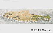 Satellite Panoramic Map of Xizang Zizhiqu (Tibet), lighten, semi-desaturated