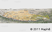 Satellite Panoramic Map of Xizang Zizhiqu (Tibet), semi-desaturated