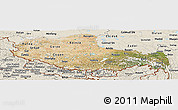 Satellite Panoramic Map of Xizang Zizhiqu (Tibet), shaded relief outside