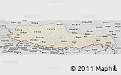 Shaded Relief Panoramic Map of Xizang Zizhiqu (Tibet), desaturated