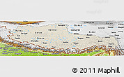 Shaded Relief Panoramic Map of Xizang Zizhiqu (Tibet), physical outside