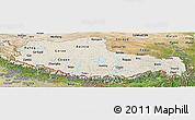 Shaded Relief Panoramic Map of Xizang Zizhiqu (Tibet), satellite outside