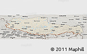 Shaded Relief Panoramic Map of Xizang Zizhiqu (Tibet), semi-desaturated