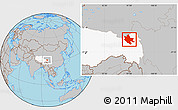 Gray Location Map of Qamdo, highlighted parent region