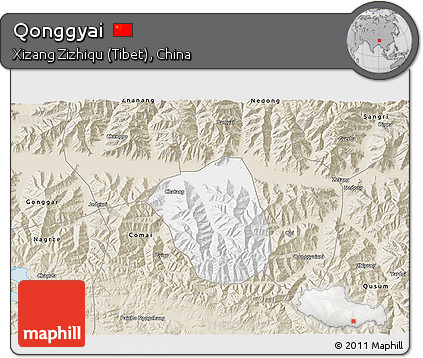 Classic Style 3D Map of Qonggyai