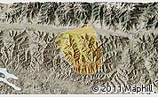 Satellite 3D Map of Qonggyai, semi-desaturated