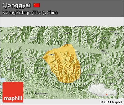 Savanna Style 3D Map of Qonggyai