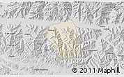 Shaded Relief 3D Map of Qonggyai, desaturated