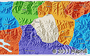Shaded Relief 3D Map of Qonggyai, political outside