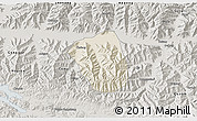 Shaded Relief 3D Map of Qonggyai, semi-desaturated