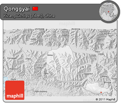 Silver Style 3D Map of Qonggyai