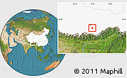 Satellite Location Map of Qonggyai, highlighted country