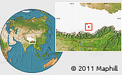 Satellite Location Map of Qonggyai, highlighted parent region