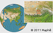Satellite Location Map of Qonggyai