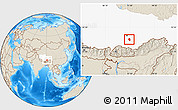 Shaded Relief Location Map of Qonggyai, highlighted parent region