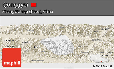 Classic Style Panoramic Map of Qonggyai