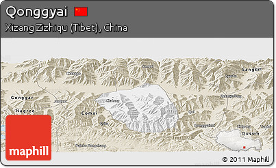 Classic Style Panoramic Map of Qonggyai