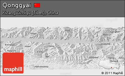 Physical Panoramic Map of Qonggyai, desaturated