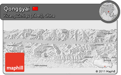 Physical Panoramic Map of Qonggyai, desaturated