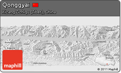 Physical Panoramic Map of Qonggyai, desaturated
