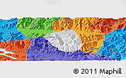 Physical Panoramic Map of Qonggyai, political outside