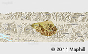 Satellite Panoramic Map of Qonggyai, shaded relief outside