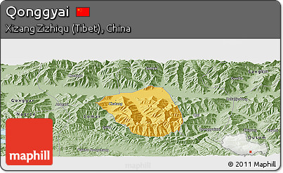 Savanna Style Panoramic Map of Qonggyai