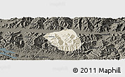 Shaded Relief Panoramic Map of Qonggyai, darken