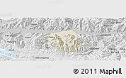 Shaded Relief Panoramic Map of Qonggyai, physical outside