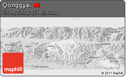 Silver Style Panoramic Map of Qonggyai