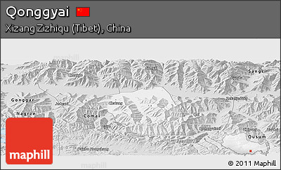 Silver Style Panoramic Map of Qonggyai