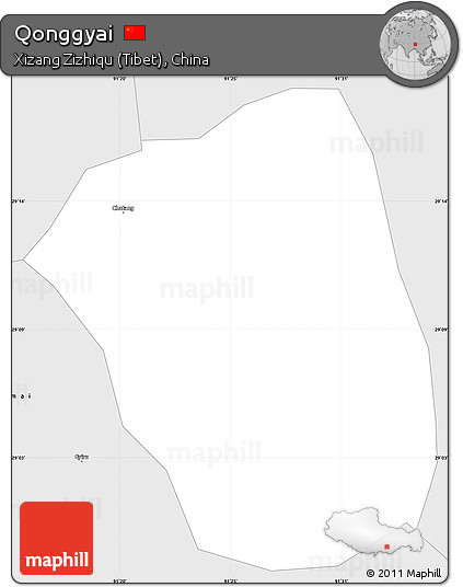 Silver Style Simple Map of Qonggyai