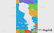 Physical 3D Map of Raingoin, political outside