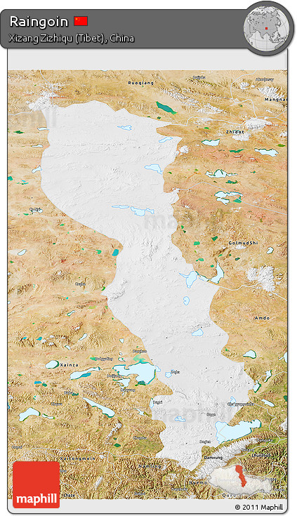 Physical 3D Map of Raingoin, satellite outside
