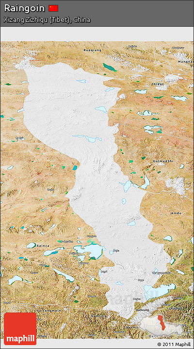 Physical 3D Map of Raingoin, satellite outside