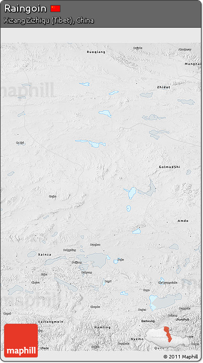 Physical 3D Map of Raingoin, semi-desaturated